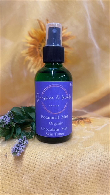 Sunshine & Lavender Chocolate Mint Botanical Mist Skin Toner Refreshing | Cooling | Rejuvenating | 4oz | Spray Bottle