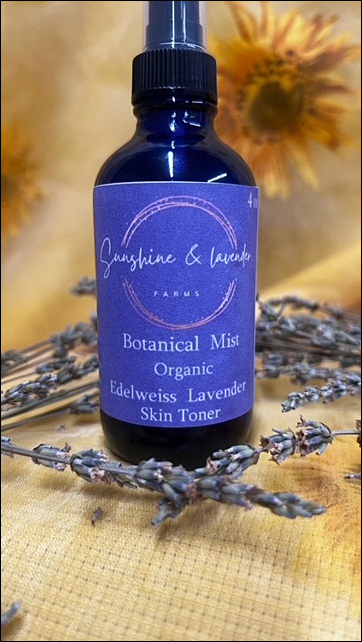 Sunshine & Lavender Edelweiss Lavender Botanical Mist Skin Toner Gentle | Balancing | Soothing | 4oz | Spray Bottle