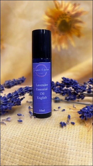 Sunshine & Lavender English Lavender Essential Oil 10ml Roll-on Pure & Natural | 100% Therapeutic Grade | 10ml | Roll-on