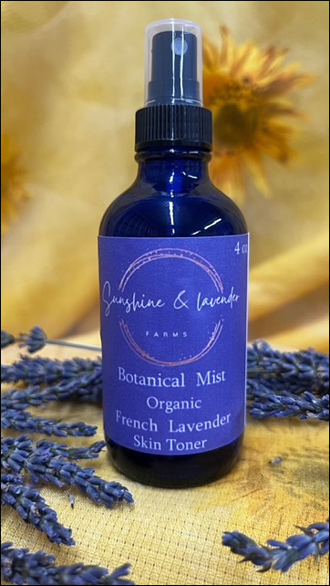Sunshine & Lavender French Lavender Botanical Mist Skin Toner Gentle | Balancing | Soothing | 4oz | Spray Bottle