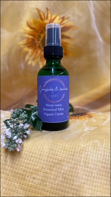 Sunshine & Lavender Meow-tastic Botanical Mist Catnip Calming | Relaxing | Safe for Pets | 2oz | Spray Bottle