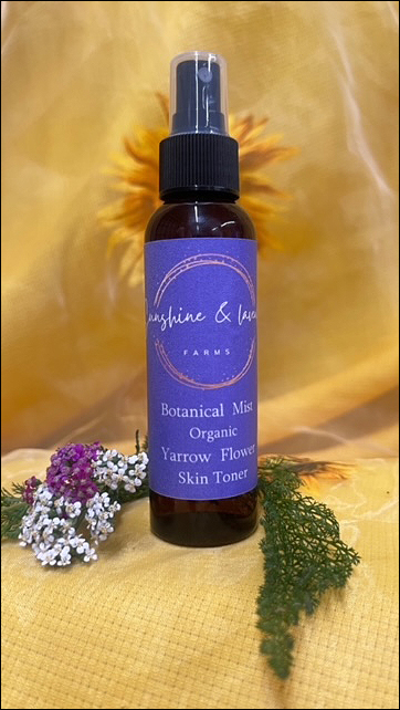 Sunshine & Lavender Yarrow Botanic Mist Skin Toner Clarifying | Balancing | Calming | 4oz | Spray Bottle